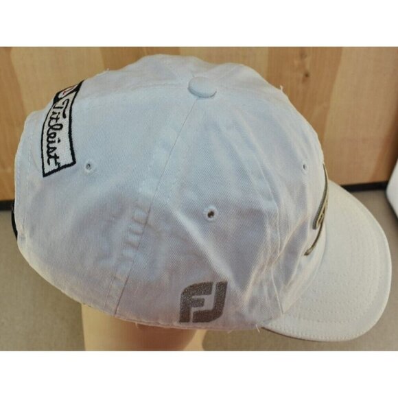 Titleist FJ Footjoy Unisex Adult White/Gold Embroidery Golf Hat Cap Adjustable - Picture 5 of 9